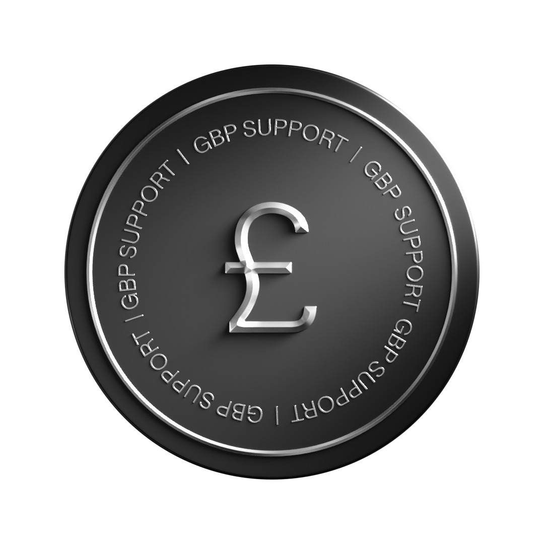 GBP account icon, receive payments in British pound