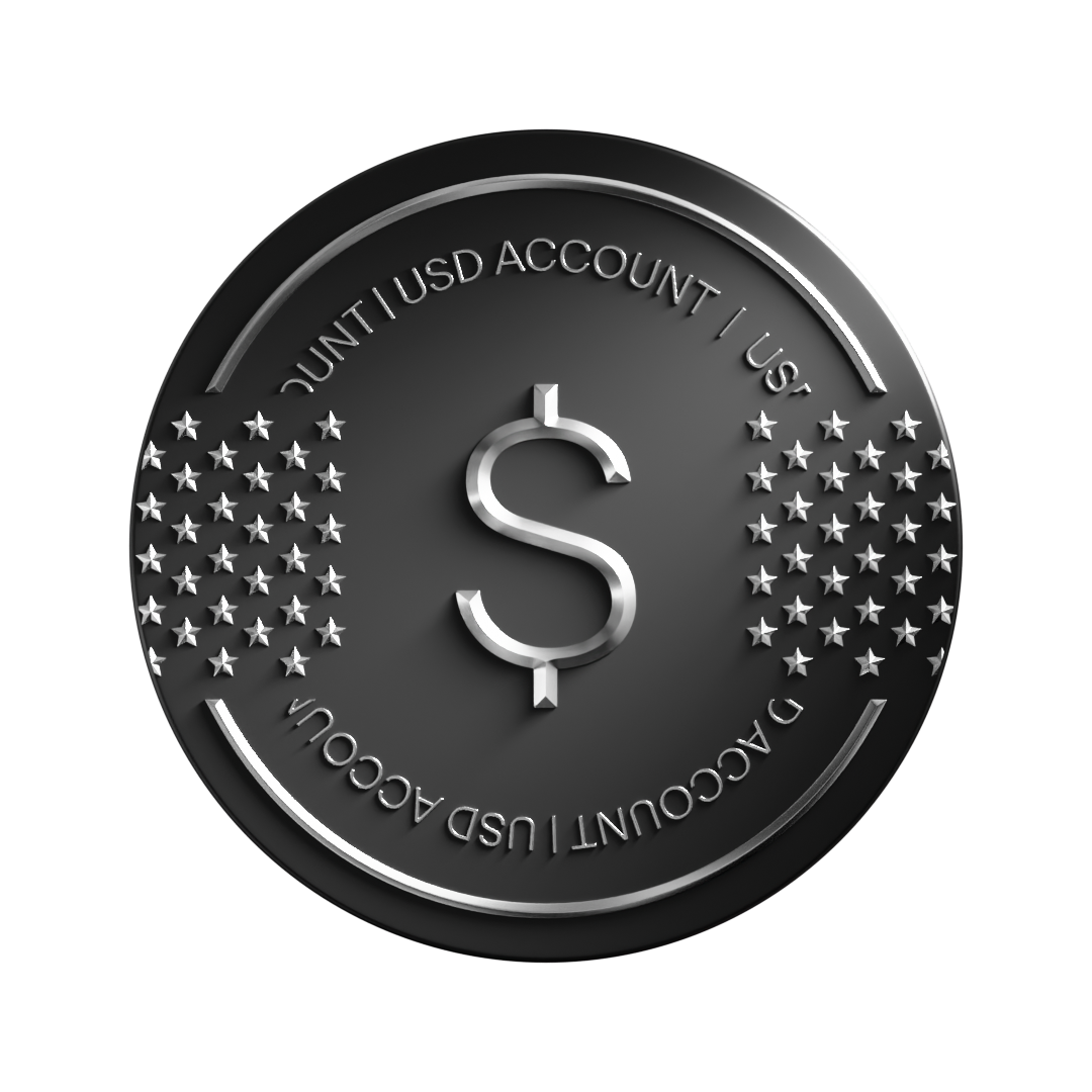 USD account icon, receive ACH and wire payments from US clients